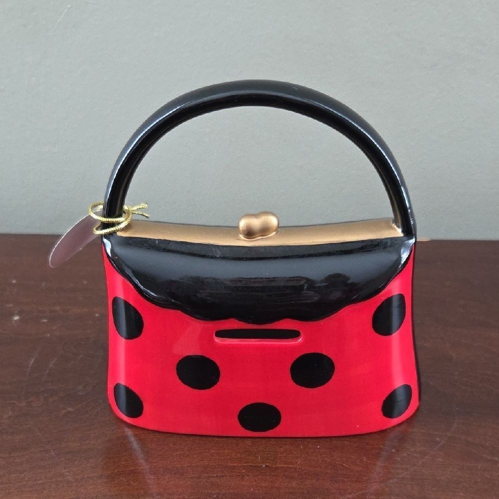 Red and Black Polka Dot Handbag - Picture 3 of 6